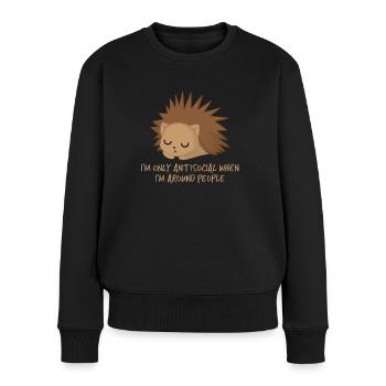 Igel - Antisocial - Introverti - Drôle - Sarcasme - Pull Premium bio Femme - noir - Devant - Julia (174cm)