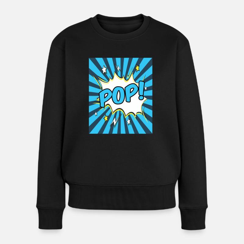 Pop-Art - Frauen Premium Bio Pullover - Schwarz