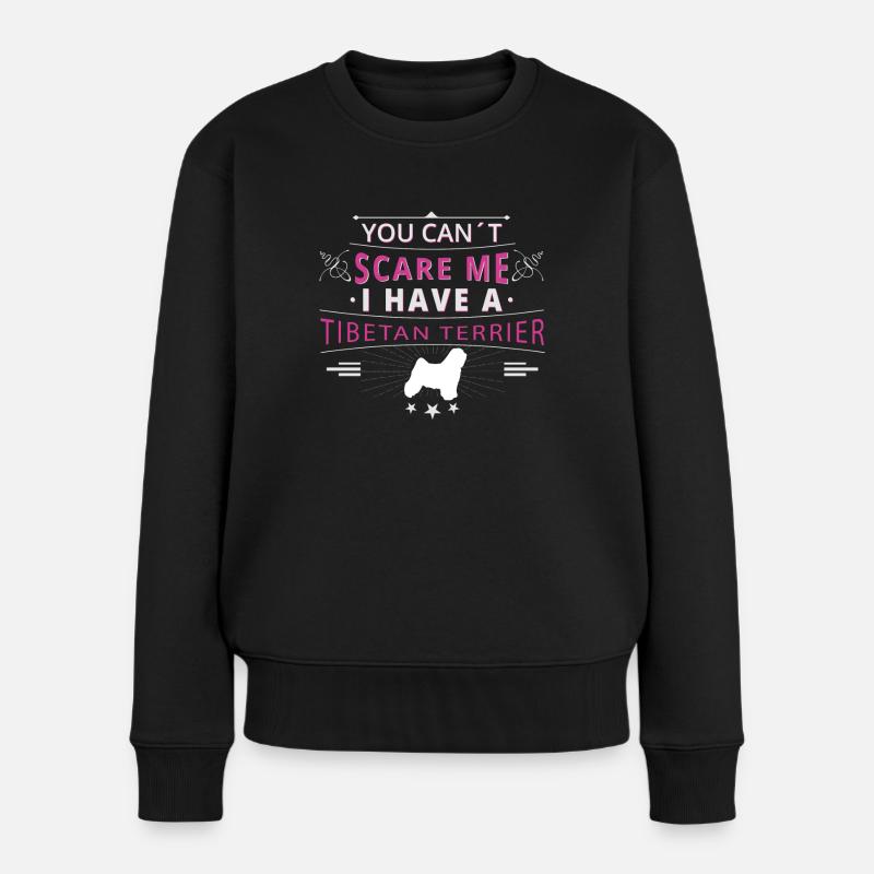 Terrier tibétain peur Terrier du Tibet - Pull Premium bio Femme - noir