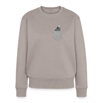 Gefälschte Tasche Graupapagei Lustige Vogel Neuheit - Frauen Premium Bio Pullover - Taupe - Vorne - Julia (174cm)