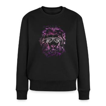 Lion cadeau lion chemise Cool prédateur - Pull Premium bio Femme - noir - Devant - Julia (174cm)