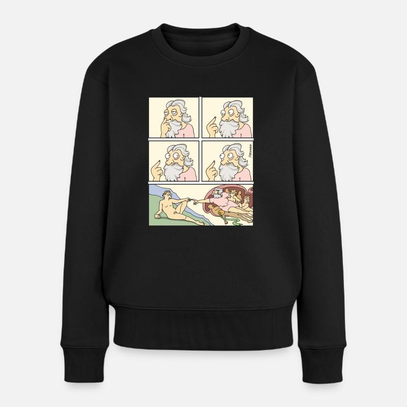 4218 StattEva - Frauen Premium Bio Pullover - Schwarz
