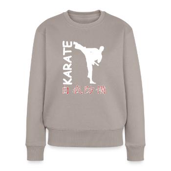 Karate trainieren Karate-Trainer Kampfsport Gift - Frauen Premium Bio Pullover - Taupe - Vorne - Julia (174cm)