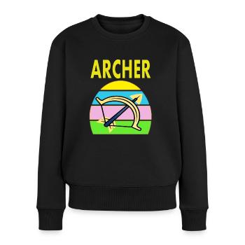 Tir à l’arc Sports Arbalète Cadeau - Pull Premium bio Femme - noir - Devant - Julia (174cm)