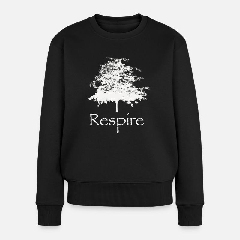 atmet - Natur, Baum und Zen - Frauen Premium Bio Pullover - Schwarz