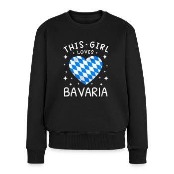 Bavaria Flag Used Look Bavarian Flag Vintage - Women's Premium Organic Jumper - black - Front - Julia (174cm)