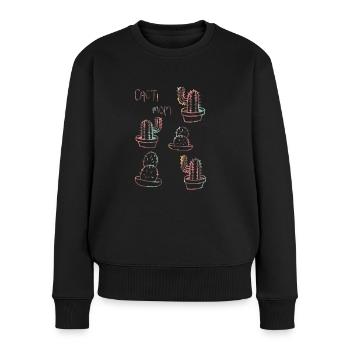 Kakteen-Mama - Frauen Premium Bio Pullover - Schwarz - Vorne - Julia (174cm)