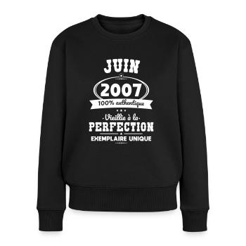 18th Birthday - June 2007 Perfection - Women's Premium Organic Jumper - black - Front - Julia (174cm)
