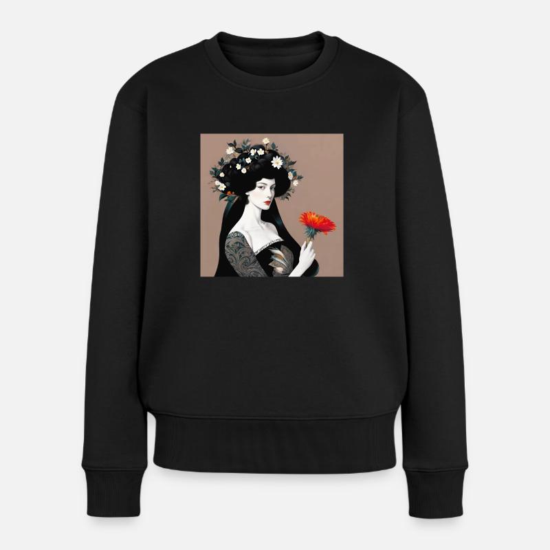 Elysia, peinture numérique - Pull Premium bio Femme - noir