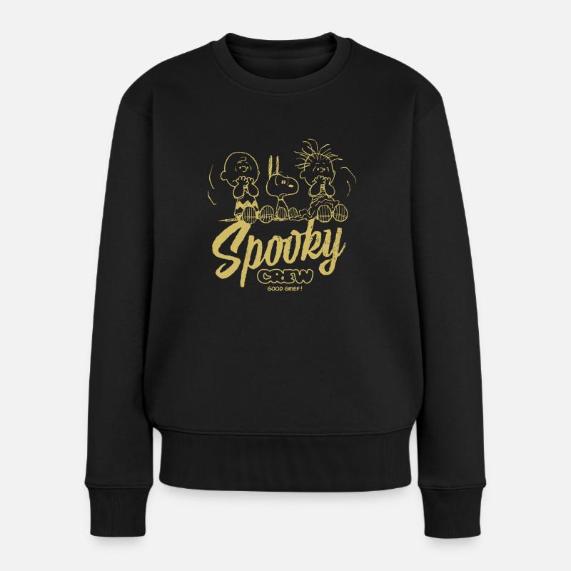 Peanuts Halloween-Design Spooky Crew - Frauen Premium Bio Pullover - Schwarz