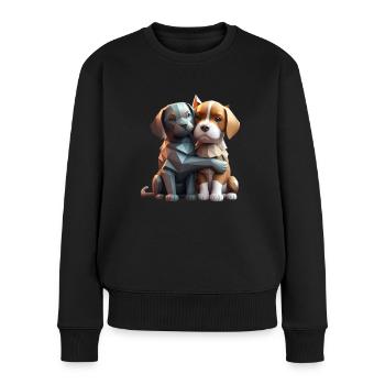 Dog Love - Frauen Premium Bio Pullover - Schwarz - Vorne - Julia (174cm)