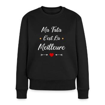 Ma tata c'est la meilleure - Pull Premium bio Femme - noir - Devant - Julia (174cm)