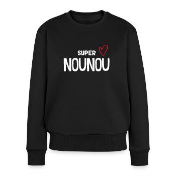 Super Nounou De la Terre Entière - Pull Premium bio Femme - noir - Devant - Julia (174cm)