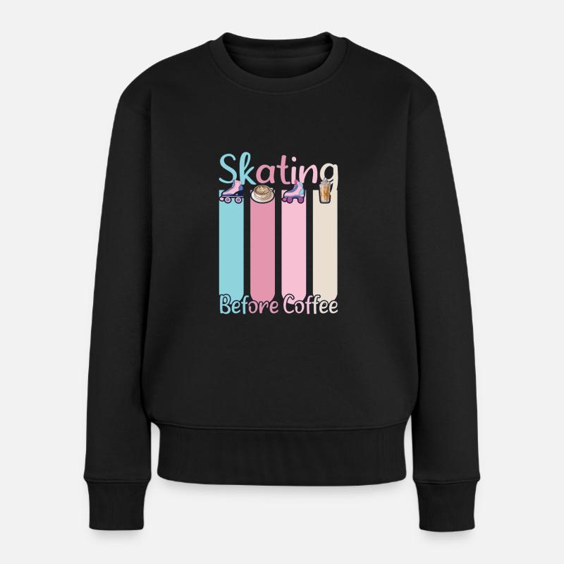 Rollerskater Party Retro Feels Of Disco Night Gift - Frauen Premium Bio Pullover - Schwarz