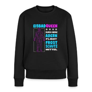 eisbaden eisbader-queen eisbad eiswasser - Frauen Premium Bio Pullover - Schwarz - Vorne - Julia (174cm)