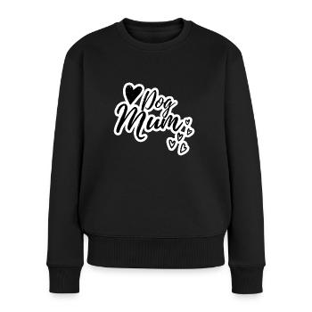 Chien maman coeurs - Pull Premium bio Femme - noir - Devant - Julia (174cm)
