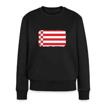 Bremen Flagge Bremer Fahne - Frauen Premium Bio Pullover - Schwarz - Vorne - Julia (174cm)