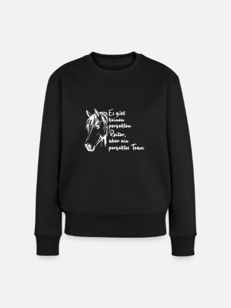 Reitsachen für Pferde Mädchen Reiten Mädchen Stall - Frauen Premium Bio Pullover - Schwarz