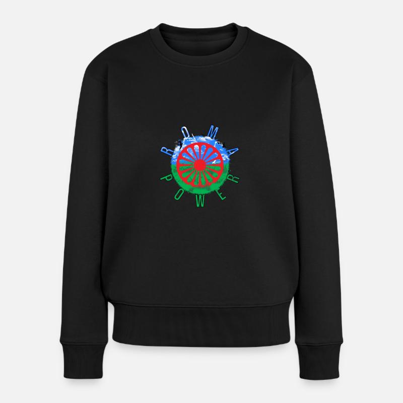 Roma et Sinti Flag Roma POWER - Pull Premium bio Femme - noir