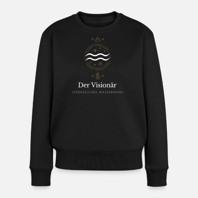 Der Visionär Sternzeichen Logo - Frauen Premium Bio Pullover - Schwarz