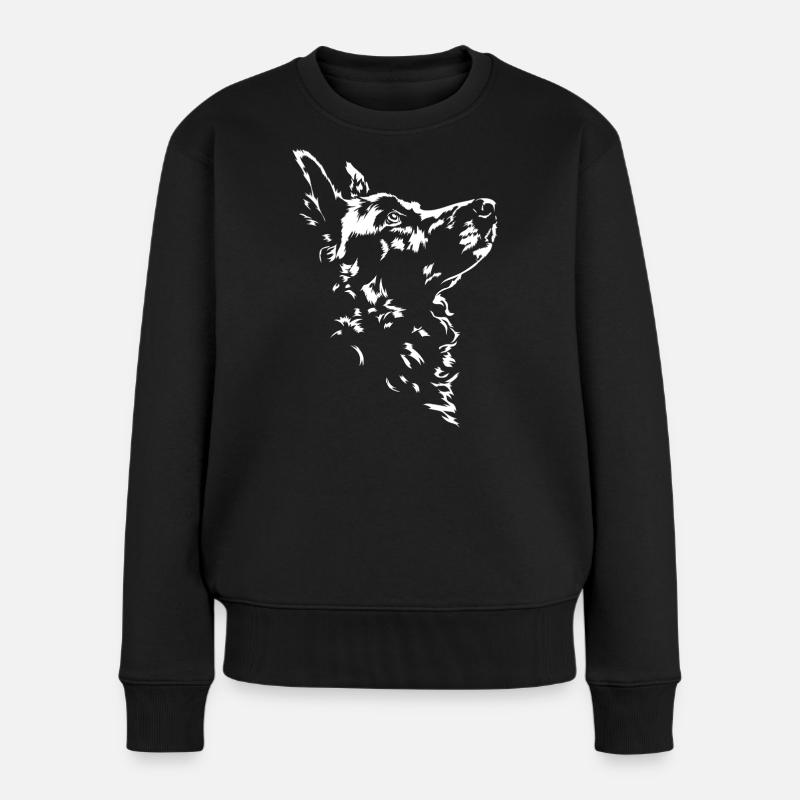 Mudi Silhouette Hunde Hund Wilsigns - Frauen Premium Bio Pullover - Schwarz