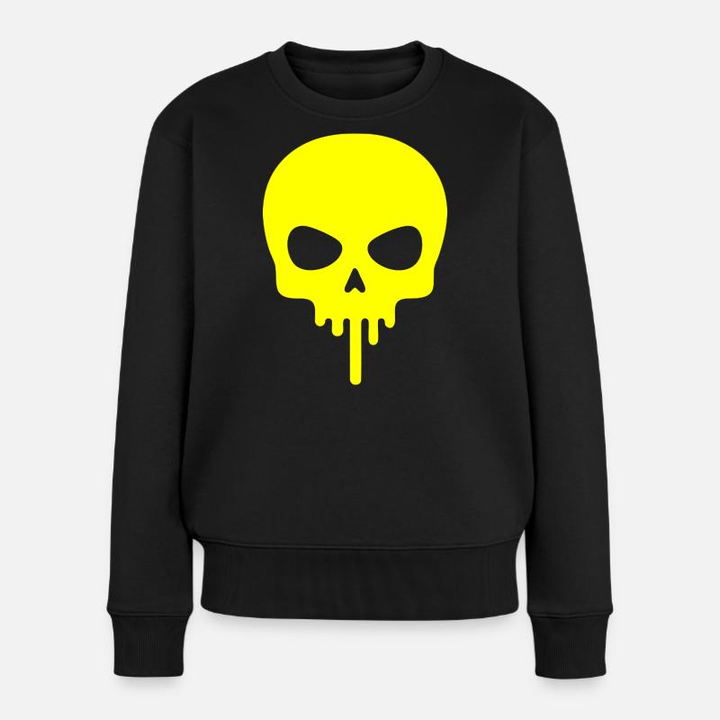 Neonschädel tropft - Frauen Premium Bio Pullover - Schwarz