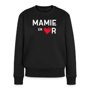 Mamie En Or Meilleure Mamie De Mon Coeur - Pull Premium bio Femme - noir - Devant - Julia (174cm)