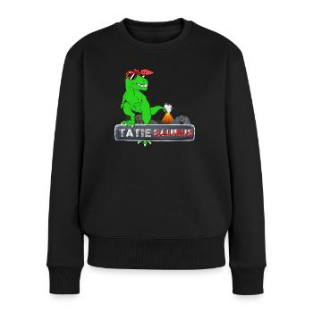 Tatie Saurus Humour Tati Cadeau Drôle Dinosaure - Pull Premium bio Femme - noir - Devant - Julia (174cm)