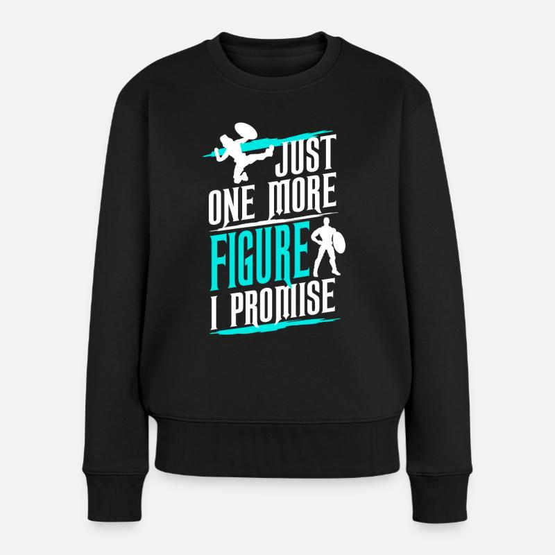 Just one more Action Figure - Nur noch eine Figur - Frauen Premium Bio Pullover - Schwarz