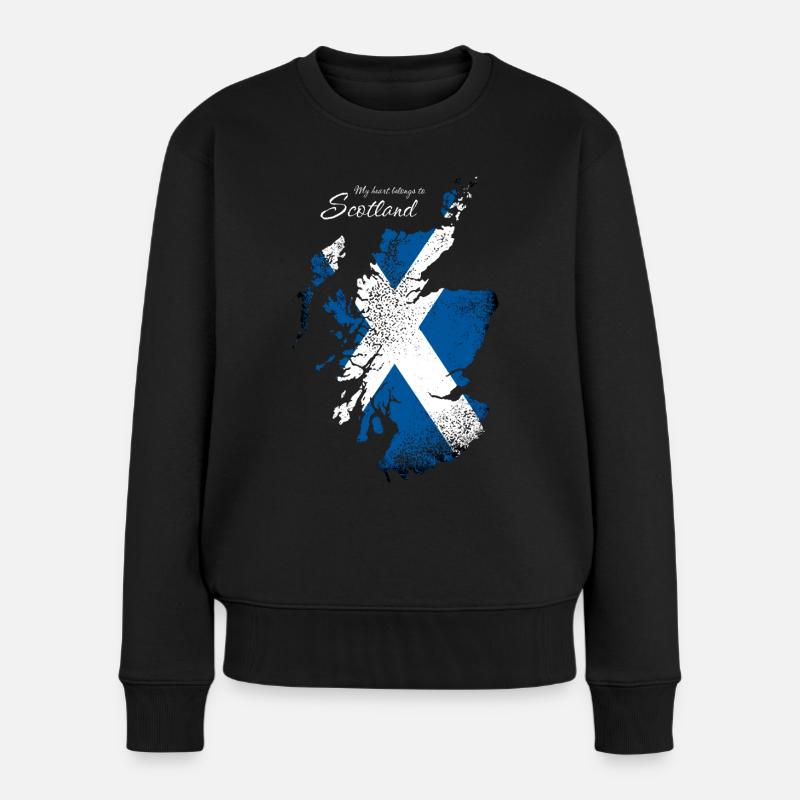Scotland - Frauen Premium Bio Pullover - Schwarz