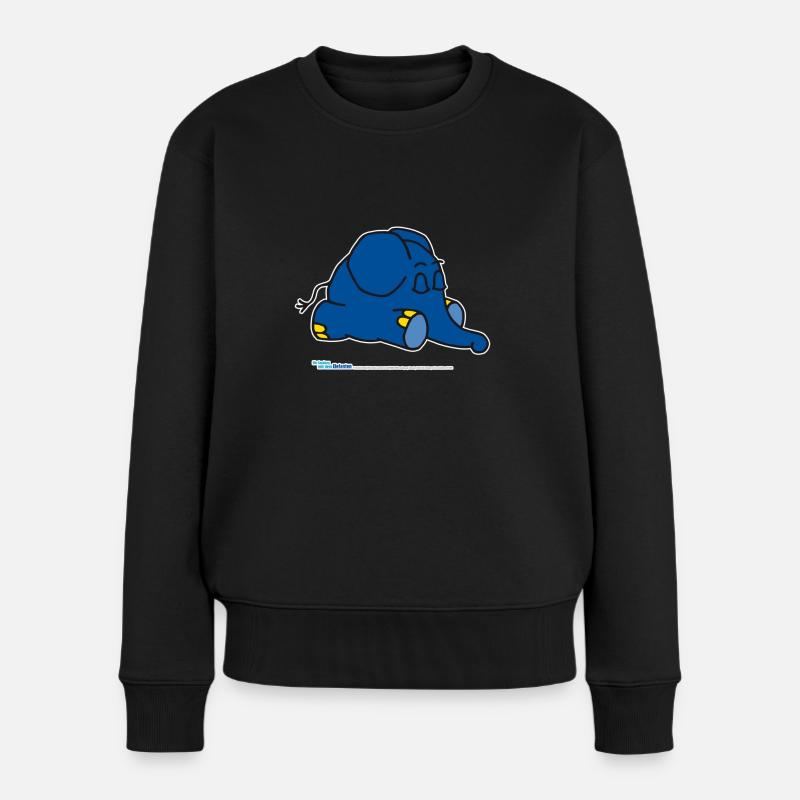 Der Elefant - schlafend - Frauen Premium Bio Pullover - Schwarz