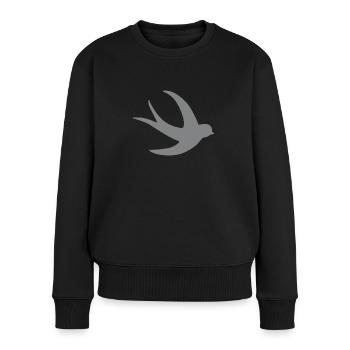 oiseau hirondelle volant unique en gris - Pull Premium bio Femme - noir - Devant - Julia (174cm)