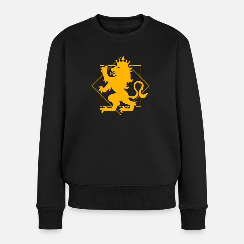 Ritter Löwenwappen Heraldik Geschenkidee - Frauen Premium Bio Pullover - Schwarz