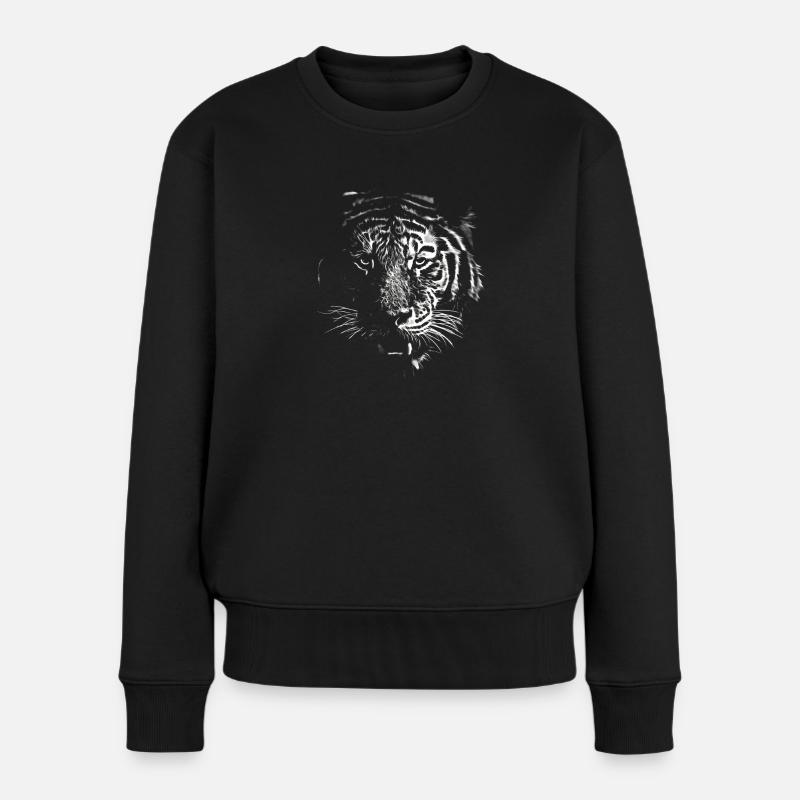 Tiger - Frauen Premium Bio Pullover - Schwarz
