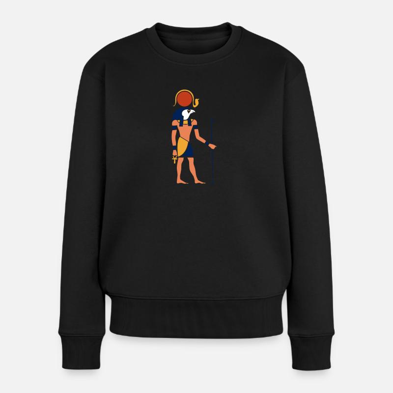 Ägyptisches Symbol Gott Re Sonnengott Geschenk - Frauen Premium Bio Pullover - Schwarz