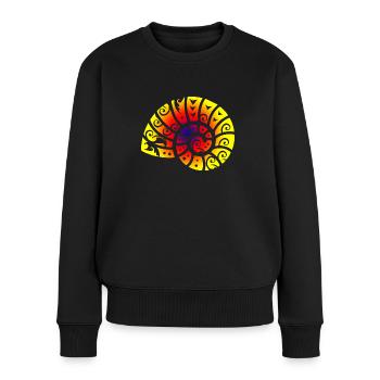 Maori Ammonit Polynesian Tribal Tattoo Geschenk - Frauen Premium Bio Pullover - Schwarz - Vorne - Julia (174cm)