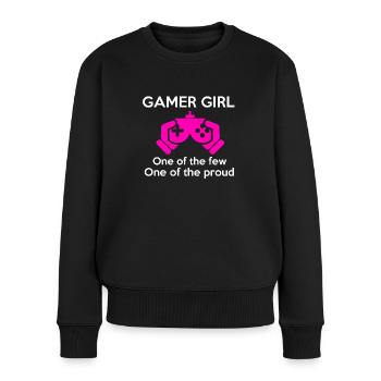 Game Girl, Game boy, videogame, fun - Women's Premium Organic Jumper - black - Front - Julia (174cm)