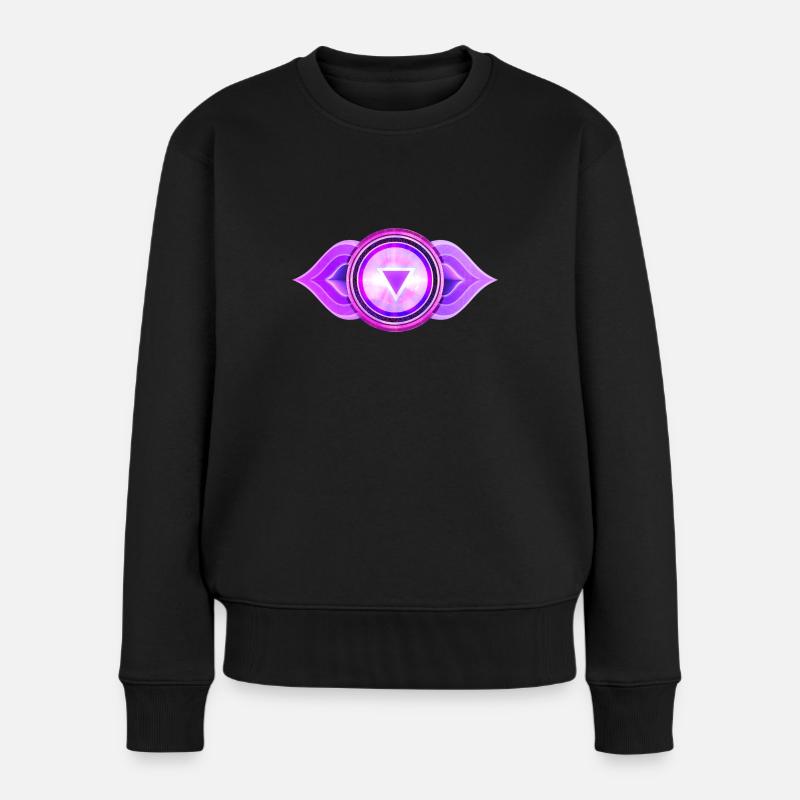 Drittes Auge Chakra, Anja - Frauen Premium Bio Pullover - Schwarz