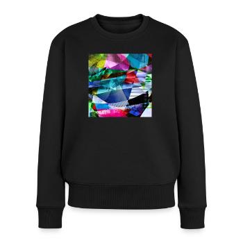 Kaléidoscope polygonal - Pull Premium bio Femme - noir - Devant - Julia (174cm)