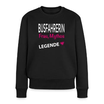 BUSFAHRERIN LEGENDE - Frauen Premium Bio Pullover - Schwarz - Vorne - Julia (174cm)