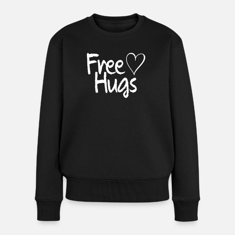 Free Hugs - Frauen Premium Bio Pullover - Schwarz