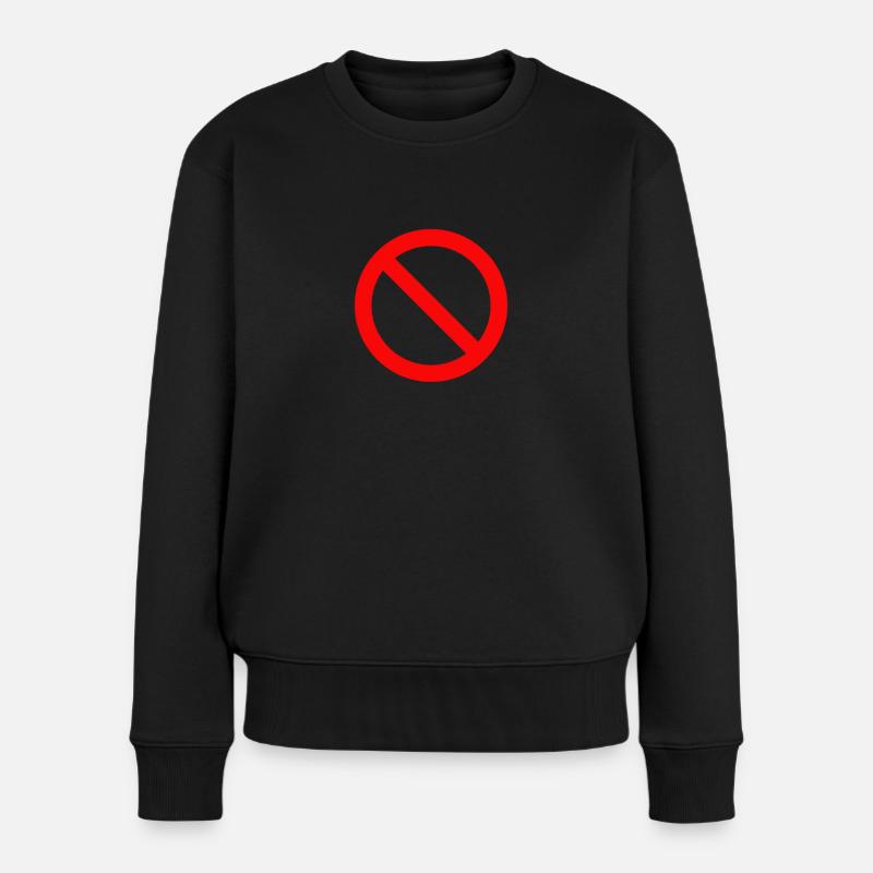 Rotes Stoppschild - Frauen Premium Bio Pullover - Schwarz