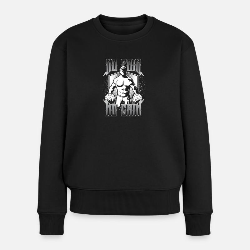 Gym No Pain No Gain - Frauen Premium Bio Pullover - Schwarz