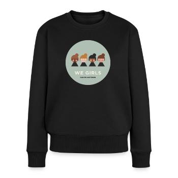 WE GIRLS CAN DO ANYTHING - Frauen Premium Bio Pullover - Schwarz - Vorne - Julia (174cm)