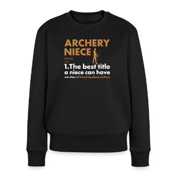 Sport Niece Tir à l’arc - Pull Premium bio Femme - noir - Devant - Julia (174cm)