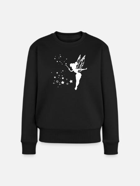 Girl Kids Shirt Design / Best Fairy with Stars - Frauen Premium Bio Pullover - Schwarz