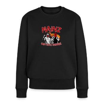 Mainz und nicht anders UPDATE - Frauen Premium Bio Pullover - Schwarz - Vorne - Julia (174cm)