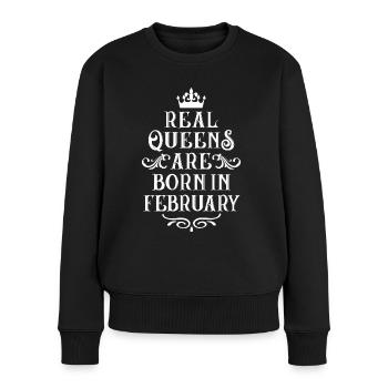 Signe du zodiaque Verseau Poissons Femme Février né - Pull Premium bio Femme - noir - Devant - Julia (174cm)