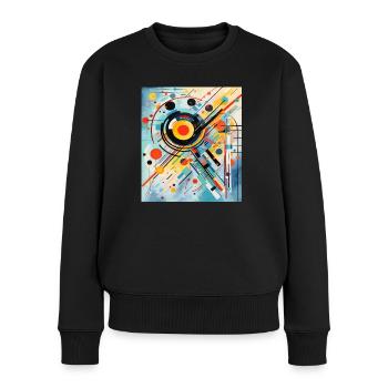 STREET ART ABSTRACTION - Pull Premium bio Femme - noir - Devant - Julia (174cm)