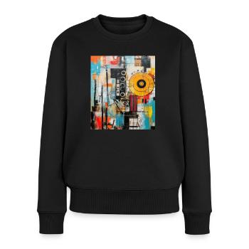 STREET ART IMAGINATION - Pull Premium bio Femme - noir - Devant - Julia (174cm)